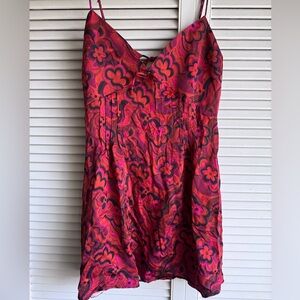 For Love And Lemons Red and Pink Floral Tank